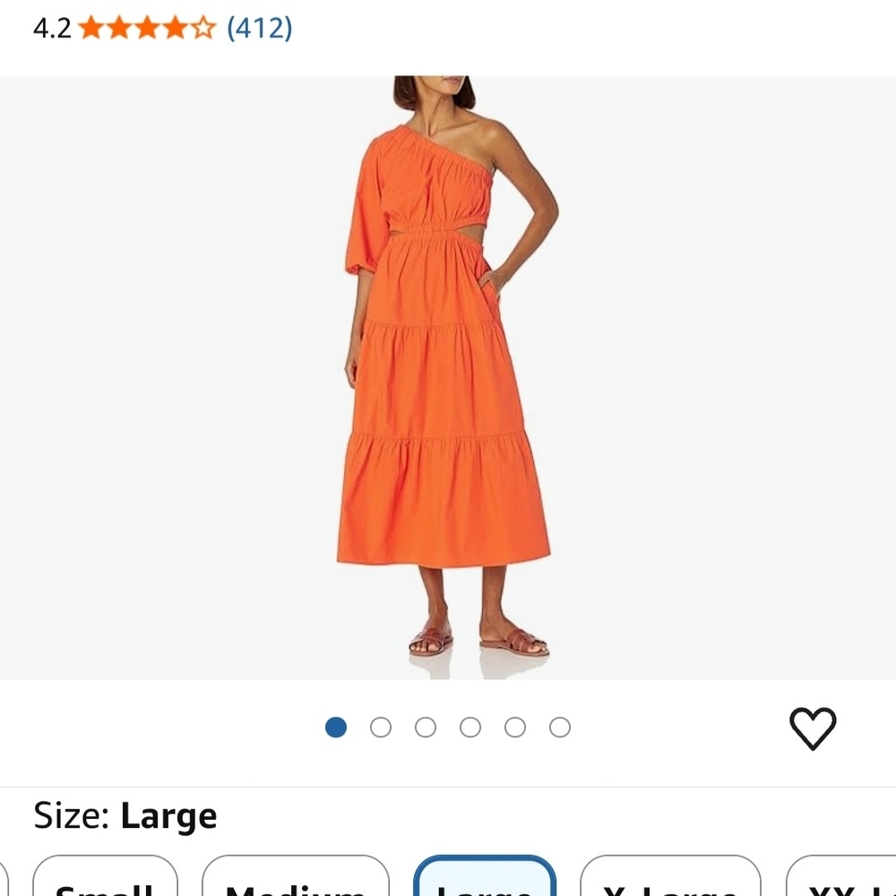 Elegant One-Shoulder Orange Dress